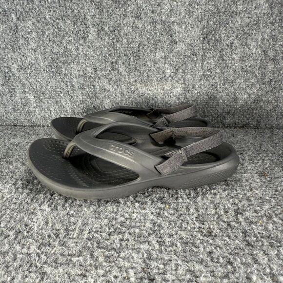 Crocs Flip Flop Sandals Toddler Kids 11 Gray Slingback Comfort Beach - Picture 4 of 10